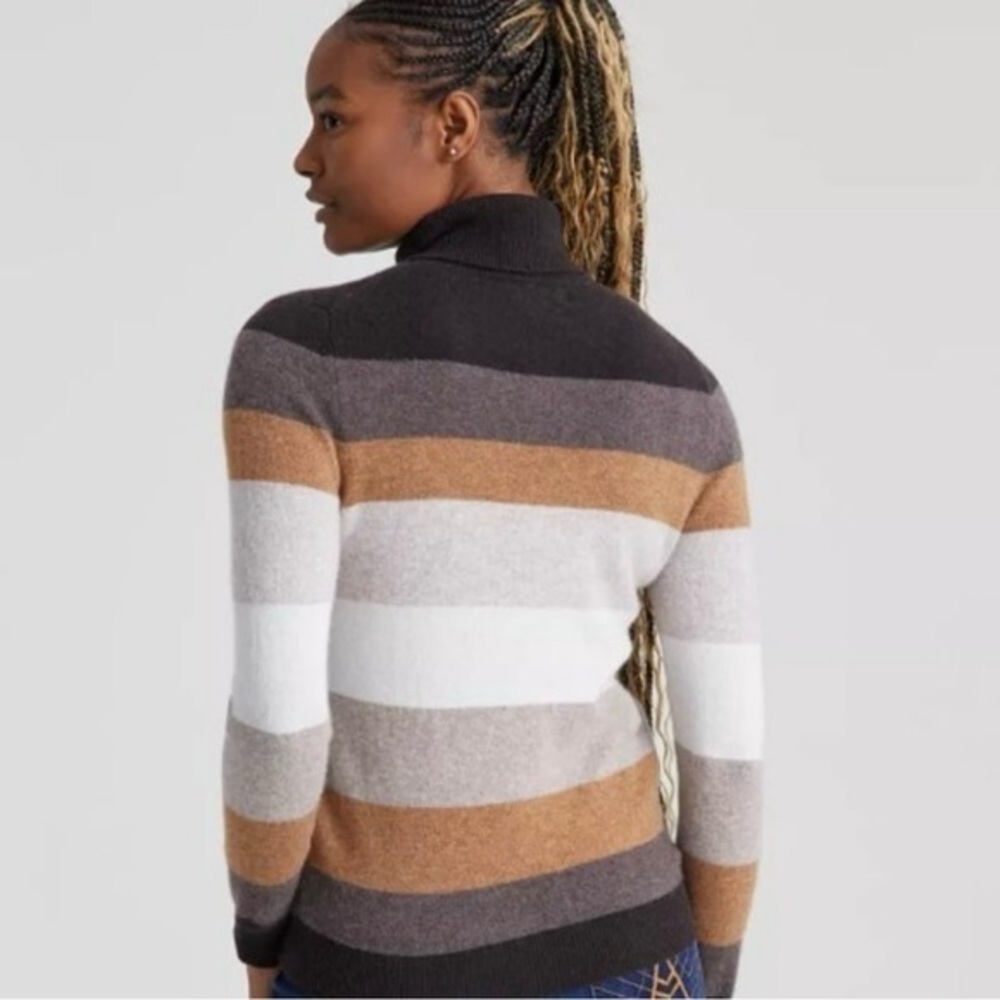 Charter Club Cashmere Striped Turtleneck Pullover Sweater Size Small - Picture 2 of 8